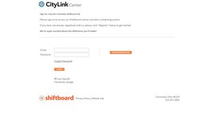 
                            7. Welcome to CityLink Volunteer Shiftboard Shiftboard Login Page