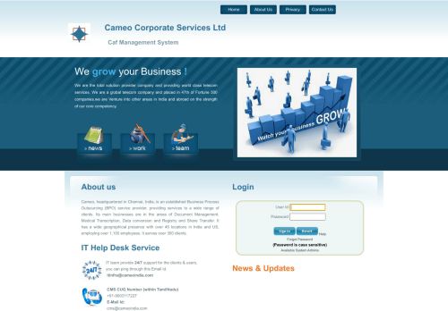 
                            1. Welcome to CMS - Cameo Corporate