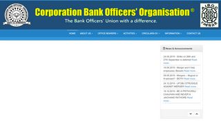
                            8. Welcome to Corporation Bank Officers' Organisation