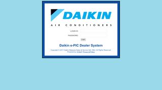 
                            1. Welcome to DAIKIN Online - Dealer Page