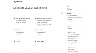 
                            11. Welcome to DECENT support portal