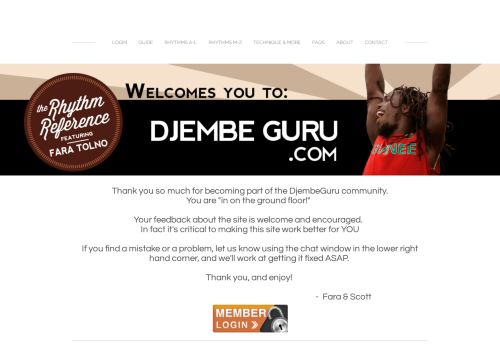 
                            1. Welcome to DjembeGuru!