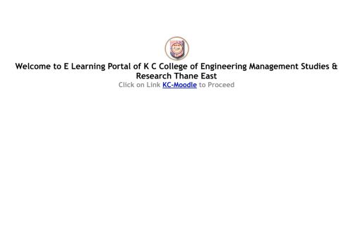 
                            2. Welcome to E Learning Portal of K C College of Engineering ...