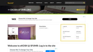 
                            6. Welcome to Ekosh.spjimr.org - Welcome to eKOSH @ SPJIMR: Log in ...