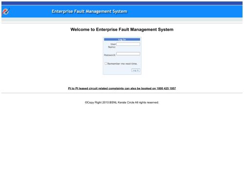 
                            5. Welcome to Enterprise Fault Management System-BSNL