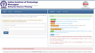 
                            1. Welcome to ERP - IIT Kharagpur