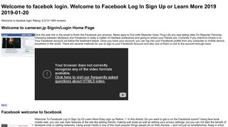 
                            5. Welcome to facebok login. Facebook Login. 2019-01-20 - cameran