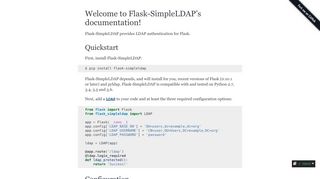 
                            8. Welcome to Flask-SimpleLDAP's documentation! — Flask ...