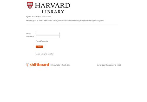 
                            10. Welcome to Harvard Library Shiftboard Shiftboard Login Page