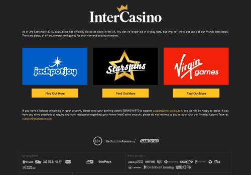 
                            3. Welcome to InterCasino.co.uk