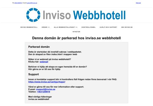 
                            6. Welcome to inviso.se webbhotell !