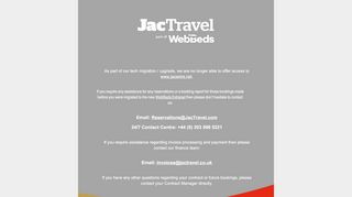 
                            1. Welcome to Jac Travel's Supplier Extranet