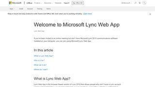 
                            2. Welcome to Microsoft Lync Web App - Lync - Office Support - Office 365