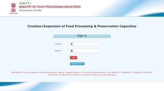 
                            10. Welcome to MOFPI Application Portal - Sampada Mofpi.gov.in