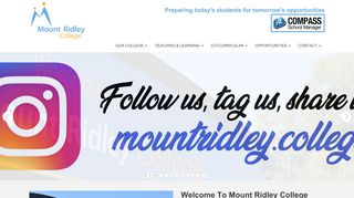 
                            3. Welcome to Mount Ridley College