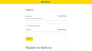 
                            9. Welcome to MyAviva - Login or Register