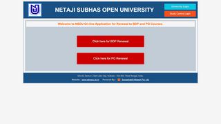 
                            5. Welcome to Online Renewal: Netaji Subhas Open University