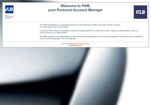 
                            10. Welcome to PAM, your Personal Account Manager - ULB