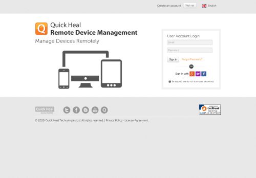 
                            1. Welcome to Quick Heal Remote Device Management - Sign in