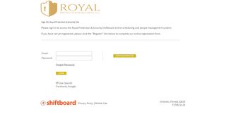 
                            11. Welcome to Royal Protection & Security Shiftboard Login Page