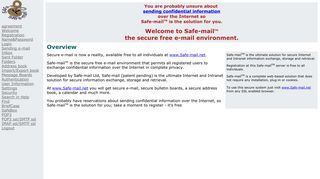 
                            7. Welcome to Safe-mail TM, the secure free e-mail Internet environment