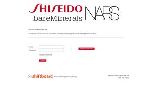 
                            7. Welcome to Shiseido Group Shiftboard Login Page