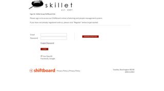 
                            9. Welcome to Skillet Group Shiftboard Shiftboard Login Page