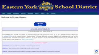 
                            3. Welcome to Skyward Access - Eastern York School District