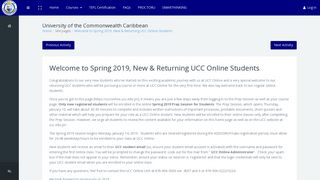 
                            8. Welcome to Spring 2019, New & Returning UCC Online Students
