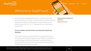 
                            3. Welcome to StayNTouch - StayNTouch
