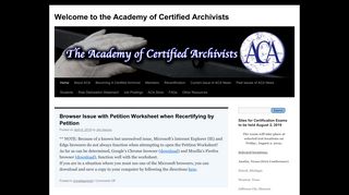 
                            8. Welcome to the Academy of Certified Archivists