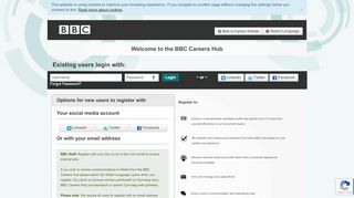 
                            2. Welcome to the BBC Careers Hub - Register or Login