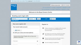 
                            6. Welcome to the Bupa Global Career Center - Register or Login