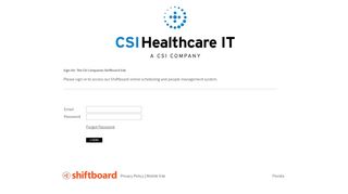
                            13. Welcome to The CSI Companies Shiftboard Shiftboard Login Page