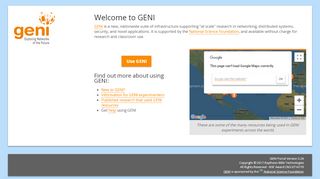 
                            4. Welcome to the GENI Experimenter Portal