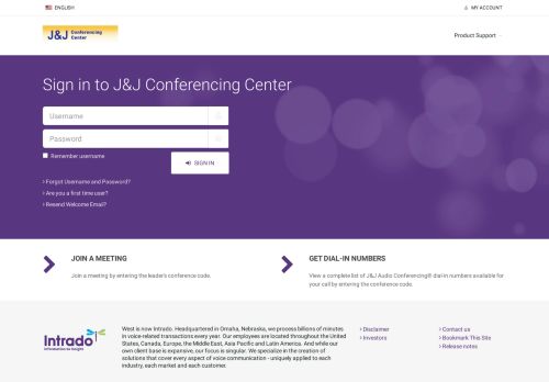 
                            6. Welcome to the J&J Conferencing Center. Please Login