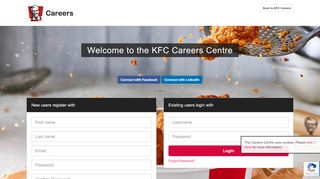 
                            4. Welcome to the KFC Career Center - Register or Login