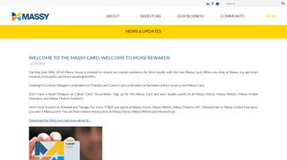 
                            8. Welcome to the Massy Card. Welcome to more rewards - Massy Group