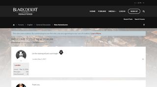 
                            3. WELCOME TO THE NEW FORUM | Black Desert Online