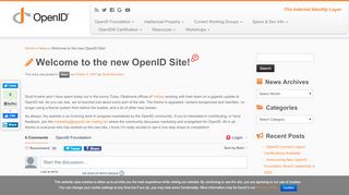 
                            6. Welcome to the new OpenID Site! – OpenID