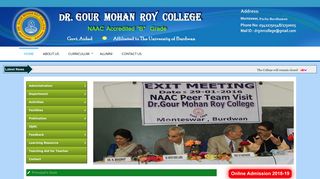 
                            1. Welcome To The Official Website Of Dr. Gour Mohan Roy College