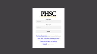 
                            1. Welcome to the PHSC Portal