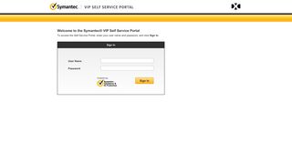 
                            7. Welcome to the Symantec® VIP Self Service Portal - Sign In