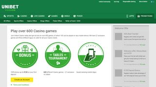 
                            7. Welcome to the Unibet Online Casino! Sign-up Now!