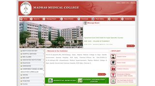 
                            11. Welcome to the Website of Madras Medical College