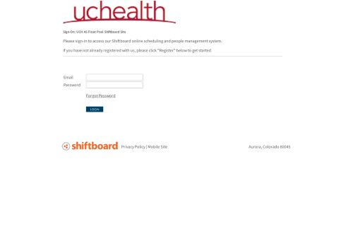 
                            11. Welcome to UCH AS Float Pool Shiftboard Shiftboard Login Page