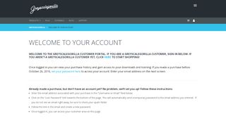 
                            1. Welcome to your Account | Greyscalegorilla