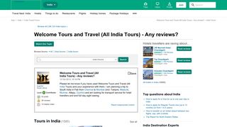 
                            11. Welcome Tours and Travel (All India Tours) - Any reviews? - India ...