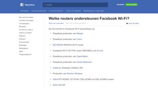 
                            5. Welke routers ondersteunen Facebook Wi-Fi? | Helpcentrum van ...