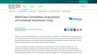 
                            8. WellCare Completes Acquisition of Universal American Corp.